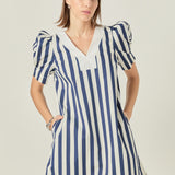 V-neck Puffy Sleeves Dress