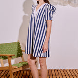 V-neck Puffy Sleeves Dress