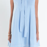 Sleeveless Bow Shirt Dress