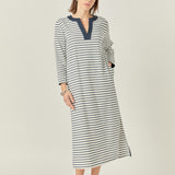 Stripe Jersey Midi Dress