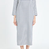 Stripe Jersey Midi Dress