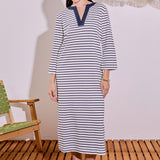Stripe Jersey Midi Dress