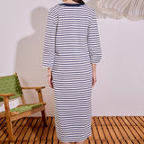 Stripe Jersey Midi Dress