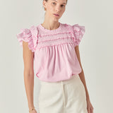 Mix Media Ruffle Top