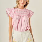 Mix Media Ruffle Top