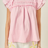Mix Media Ruffle Top