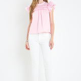 Mix Media Ruffle Top