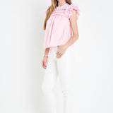 Mix Media Ruffle Top