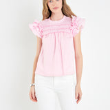 Mix Media Ruffle Top