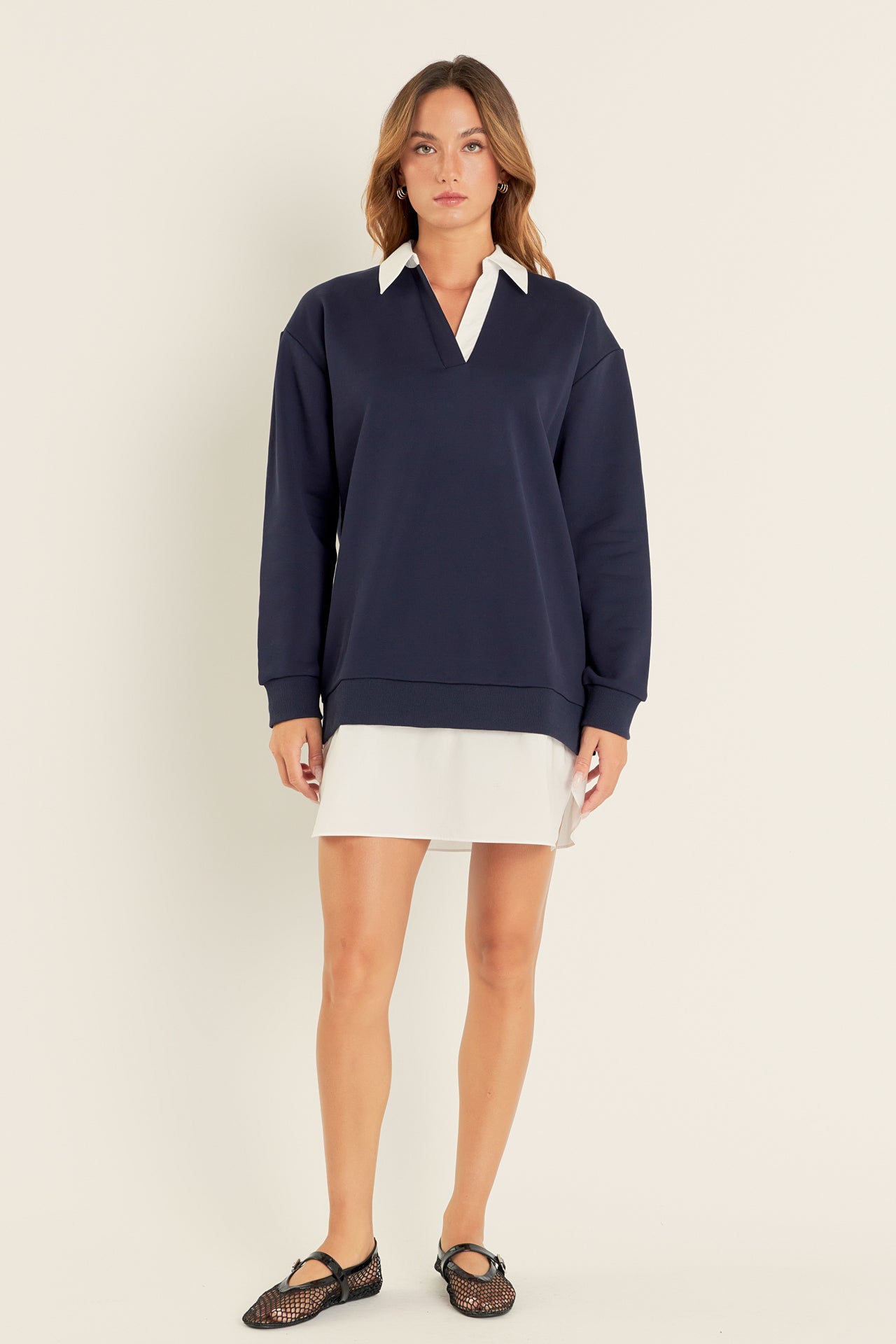 Layered Sweater Dress English Factory Layered Sweater Dress English Factory
