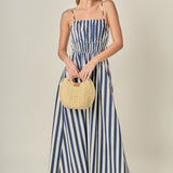 Stripe Sleeveless Maxi Dress