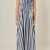 Stripe Sleeveless Maxi Dress