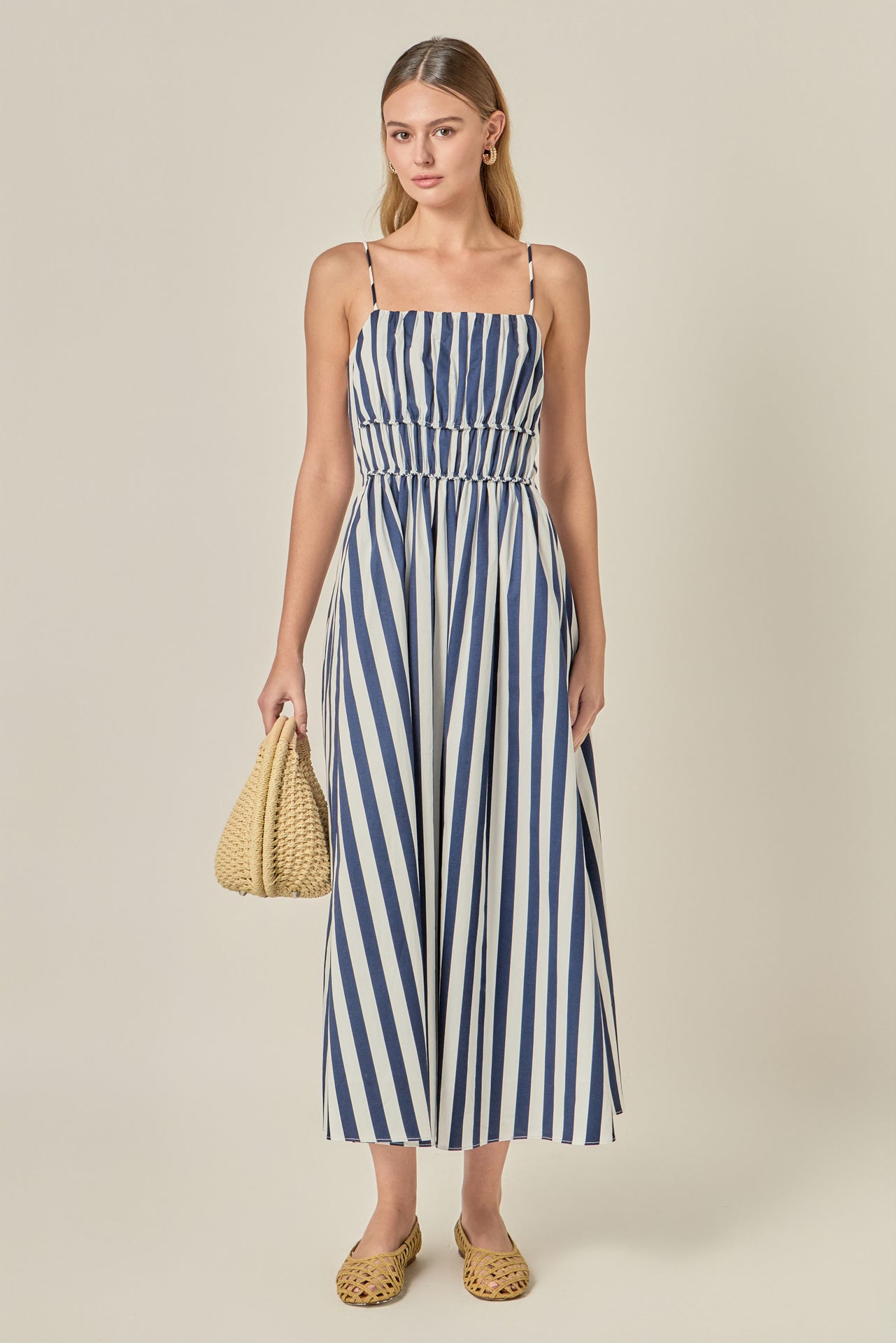 Stripe Sleeveless Maxi Dress – English Factory