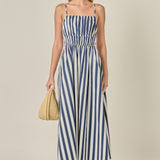 Stripe Sleeveless Maxi Dress