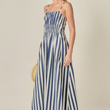Stripe Sleeveless Maxi Dress