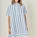 Stripe A-line Shirt Dress
