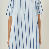Stripe A-line Shirt Dress