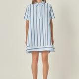 Stripe A-line Shirt Dress