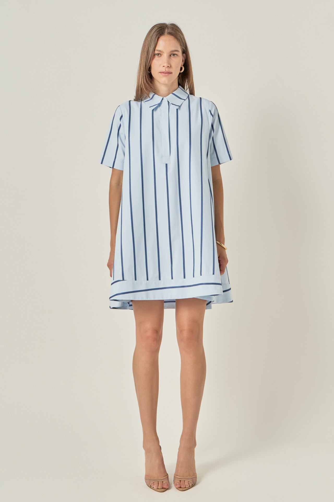 English Factory Striped Mini Dress | Blue/Stripe | Size M