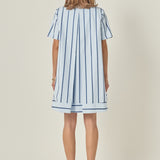 Stripe A-line Shirt Dress
