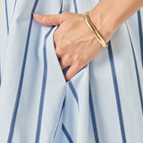 Stripe A-line Shirt Dress