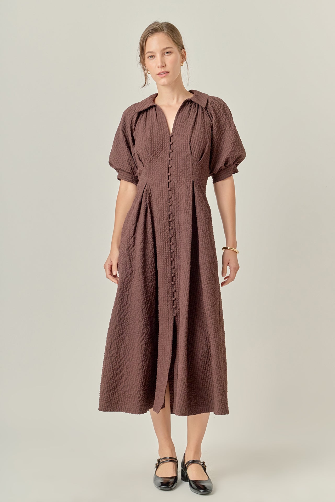 english factory shirt midi dress English Factory