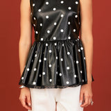 Pu Polka Dot Top