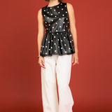 Pu Polka Dot Top