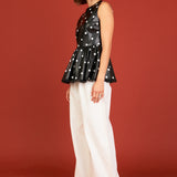Pu Polka Dot Top