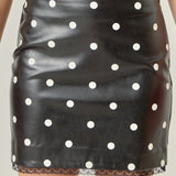 Polka Dot Pu Mini Skirt
