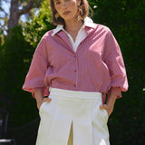 Striped Balloon Sleeve Shirt