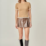 Ruffle Detailed Knit Top