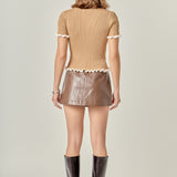 Ruffle Detailed Knit Top