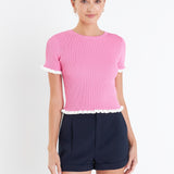 Ruffle Detailed Knit Top