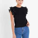 Ruffled Organza T-shirt