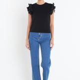 Ruffled Organza T-shirt