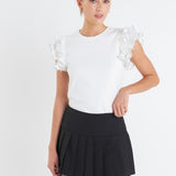 Ruffled Organza T-shirt