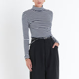 Stripe Turtle Neck Top