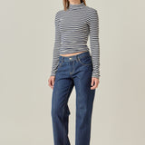 Stripe Turtle Neck Top