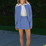 Stripe Mini Pleated Skort