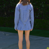 Stripe Mini Pleated Skort