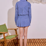 Stripe Mini Pleated Skort