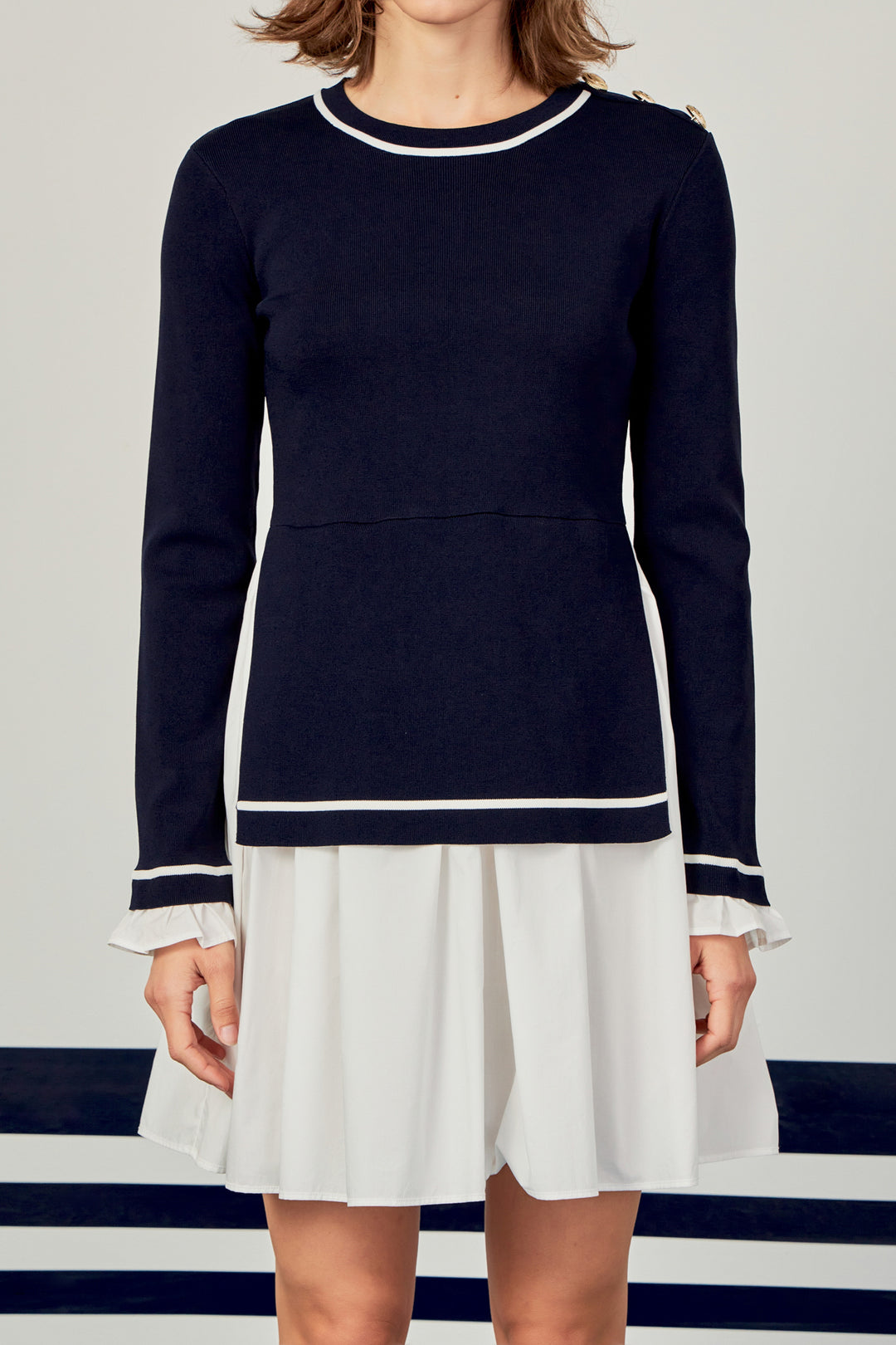 English Factory Mini Shirt Dress Blue/White