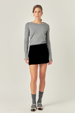 Velvet Low Rise Skort