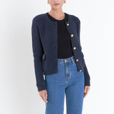 Gold Button Pointed Cardigan
