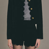 Scallop Velvet Shorts
