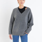 V Neckline Oversized Sweater