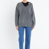 V Neckline Oversized Sweater