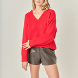 V Neckline Oversized Sweater