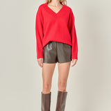 V Neckline Oversized Sweater